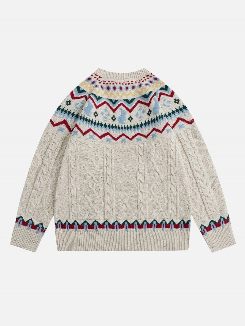 Chandails Aelfric Eden Fair Isle Tricoté Abricot | AWN-46197730